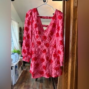 Pink and red Floral dress